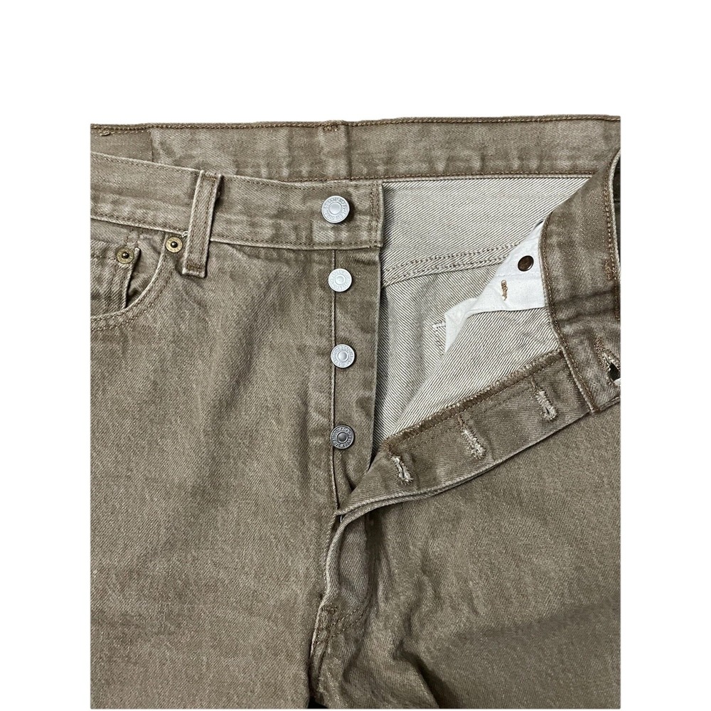 Levis Red Tag 501 Jeans Mens Original Button Fly Color Beige 36x30 Straight Fit - Picture 3 of 11